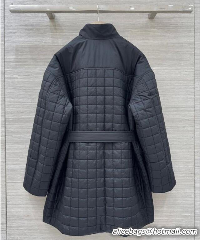Big Discount Hermes Quilted Coat HS120201 Black 2025