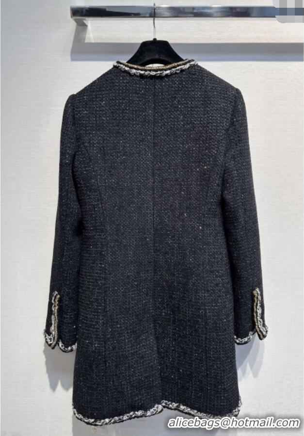 ​Best Quality Chanel Tweed Coat CH112701 Black 2025