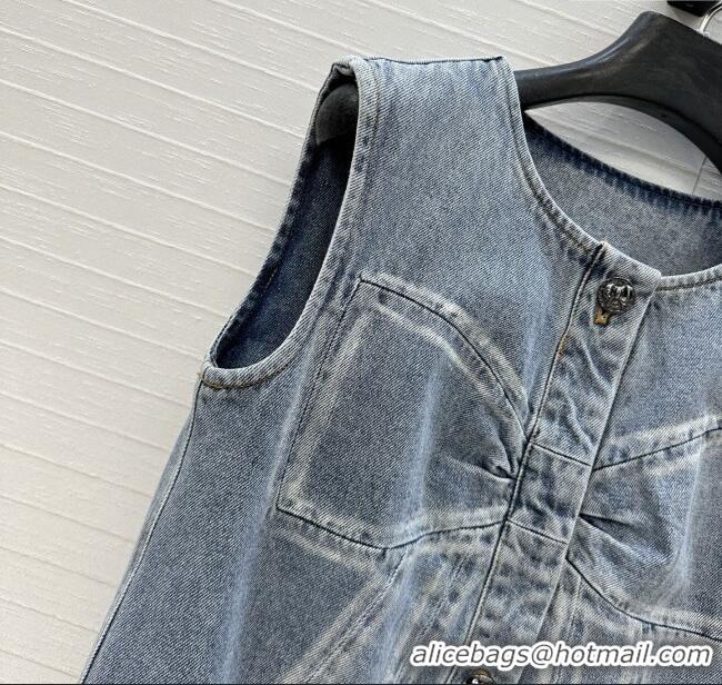 Famous Brand Chanel Denim Dress with Bow CH112801 Blue 2025