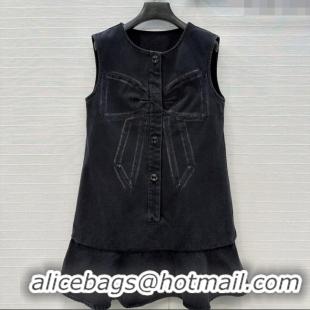 Grade Design Chanel Denim Dress with Bow CH112802 Black 2025