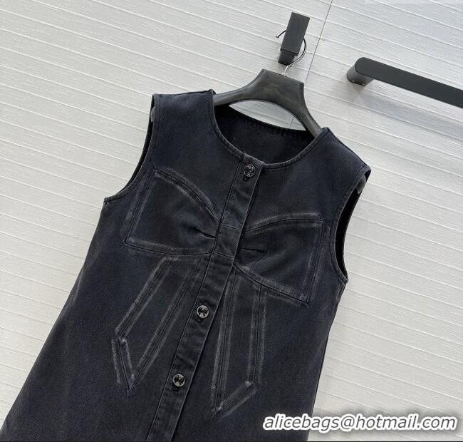 Grade Design Chanel Denim Dress with Bow CH112802 Black 2025