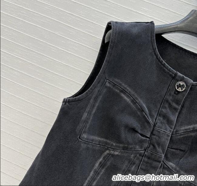 Grade Design Chanel Denim Dress with Bow CH112802 Black 2025