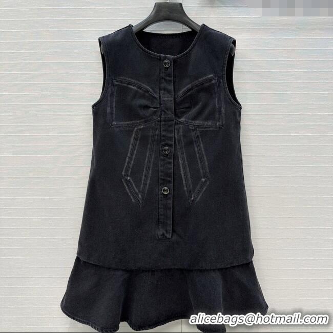 Grade Design Chanel Denim Dress with Bow CH112802 Black 2025
