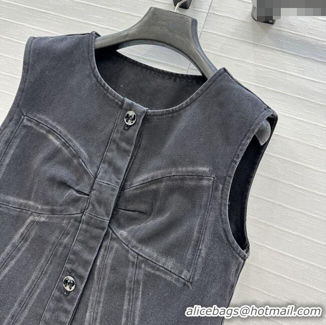 Grade Design Chanel Denim Dress with Bow CH112802 Black 2025