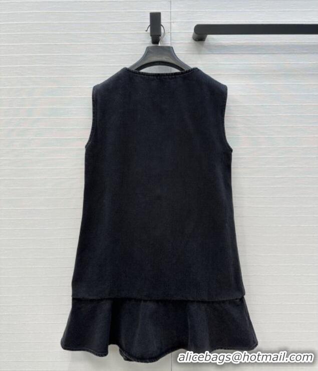 Grade Design Chanel Denim Dress with Bow CH112802 Black 2025