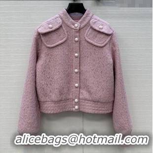 Luxury Cheap Chanel Tweed & Lace Jacket CH112803 Pink 2025