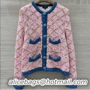 Luxury Cheap Chanel Knit Cardigan CH112711 Pink/Blue 2025