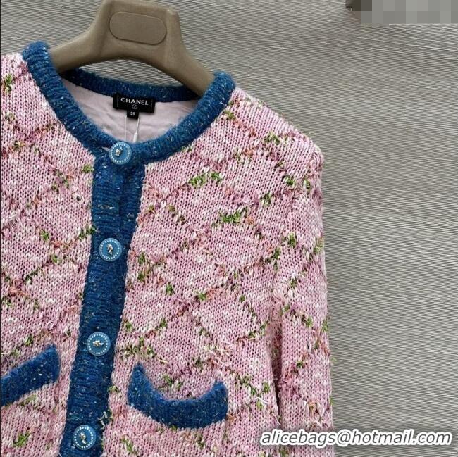 Luxury Cheap Chanel Knit Cardigan CH112711 Pink/Blue 2025