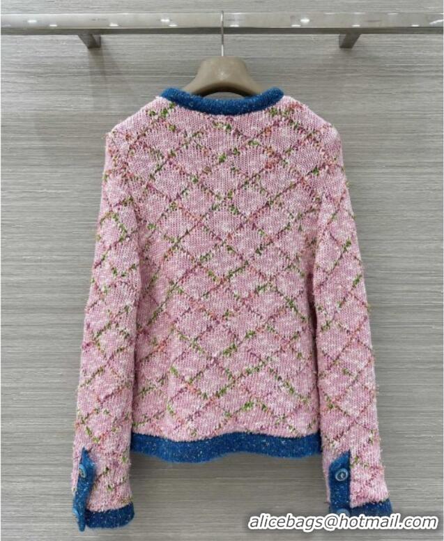 Luxury Cheap Chanel Knit Cardigan CH112711 Pink/Blue 2025