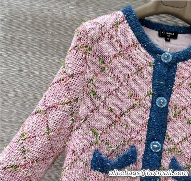 Luxury Cheap Chanel Knit Cardigan CH112711 Pink/Blue 2025