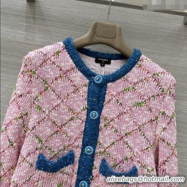 Luxury Cheap Chanel Knit Cardigan CH112711 Pink/Blue 2025