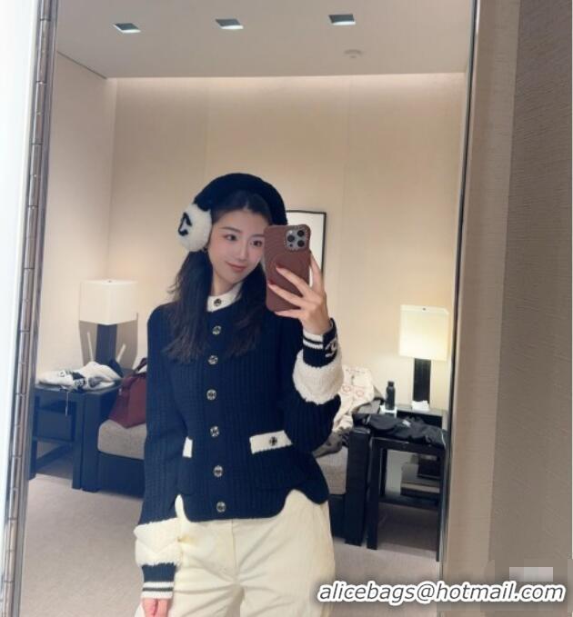 Promotional Chanel Sweater with Bow CH112712 Deep Blue 2025