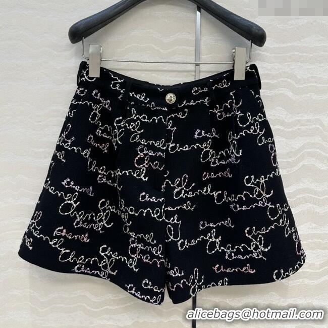 Fashion Discount Chanel Wool Shorts CH112720 Black 2025
