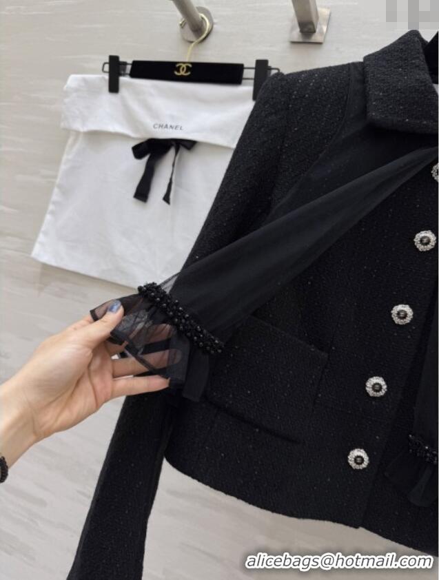 Good Product Chanel Tweed Jacket CH112724 Black 2025