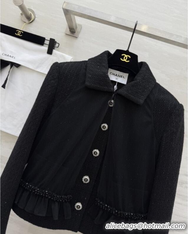 Good Product Chanel Tweed Jacket CH112724 Black 2025