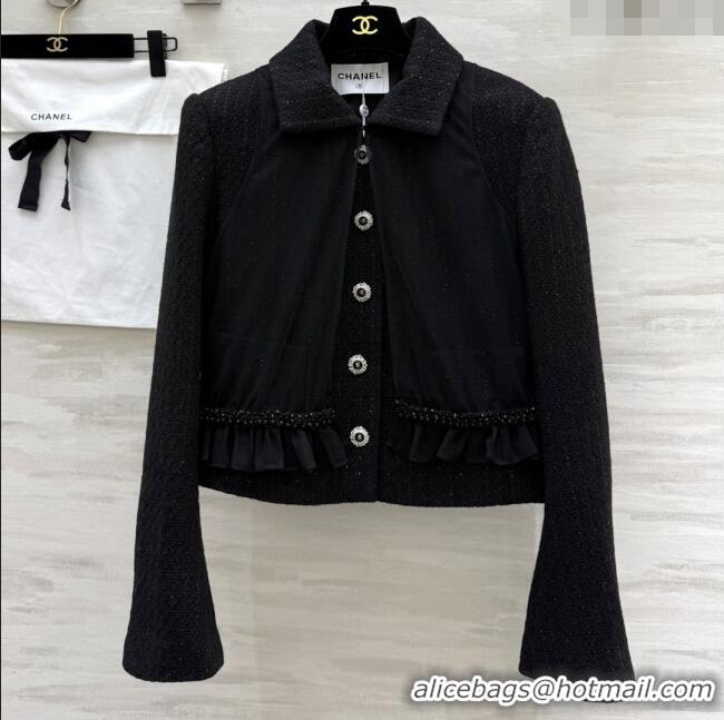 Good Product Chanel Tweed Jacket CH112724 Black 2025