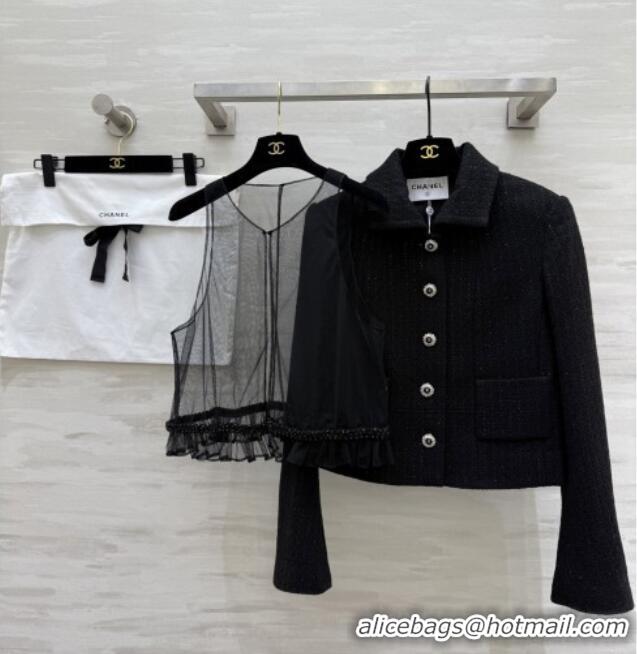 Good Product Chanel Tweed Jacket CH112724 Black 2025