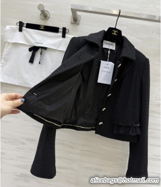Good Product Chanel Tweed Jacket CH112724 Black 2025