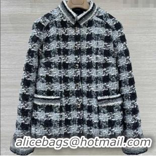 Top Quality Chanel Wool Blend Tweed Jacket CH120101 Black/Grey 2025
