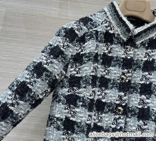 Top Quality Chanel Wool Blend Tweed Jacket CH120101 Black/Grey 2025