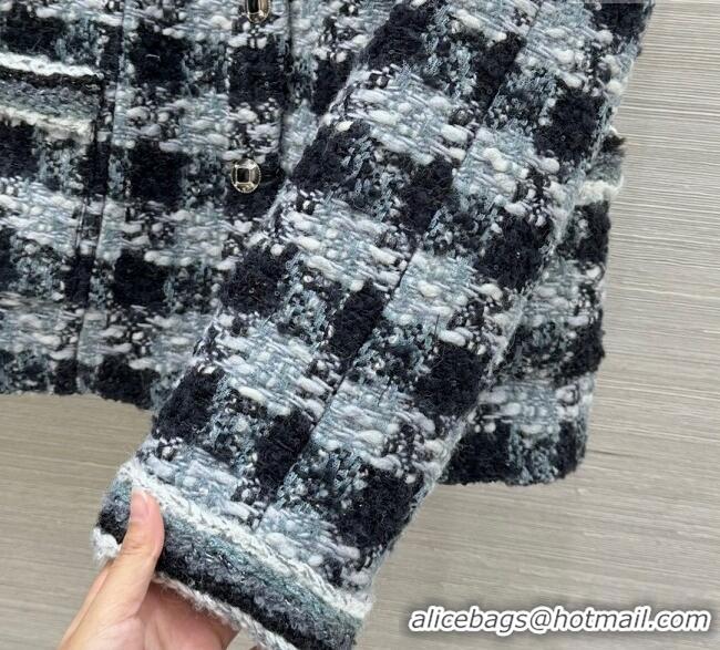 Top Quality Chanel Wool Blend Tweed Jacket CH120101 Black/Grey 2025