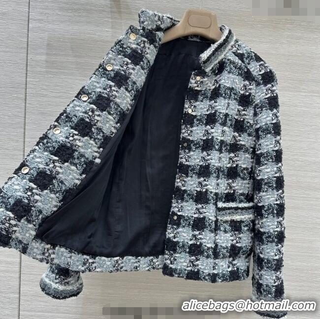 Top Quality Chanel Wool Blend Tweed Jacket CH120101 Black/Grey 2025