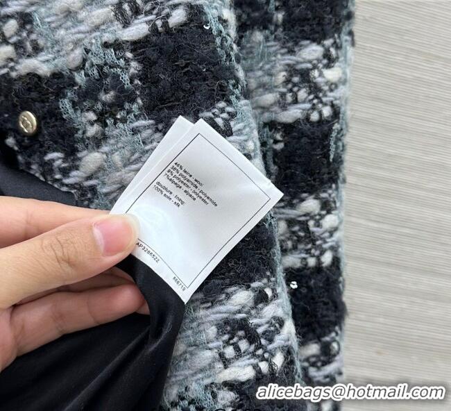 Top Quality Chanel Wool Blend Tweed Jacket CH120101 Black/Grey 2025
