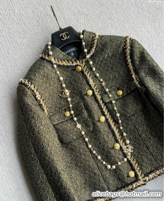Unique Discount Chanel Tweed Jacket CH120102 Green 2025