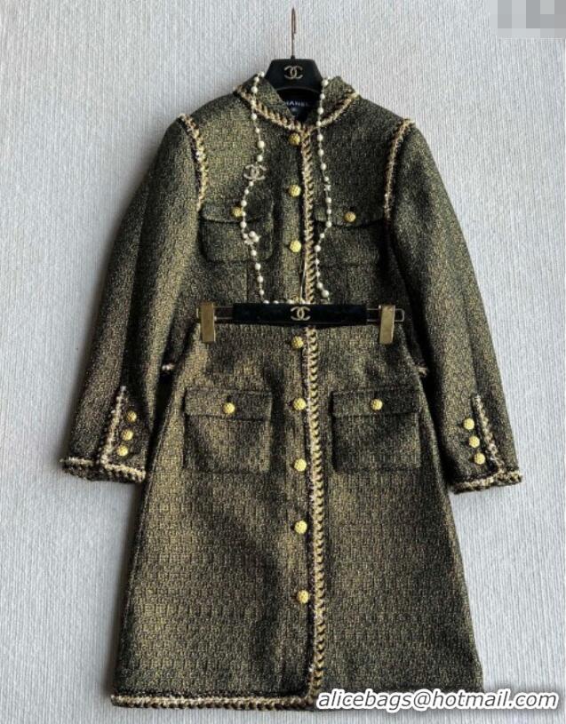 Buy Fashionable Chanel Tweed Skirt CH120102 Green 2025