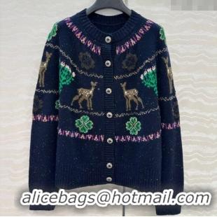 Reasonable Price Chanel Wool Cashmere Cardigan CH120125 Dark Blue 2025