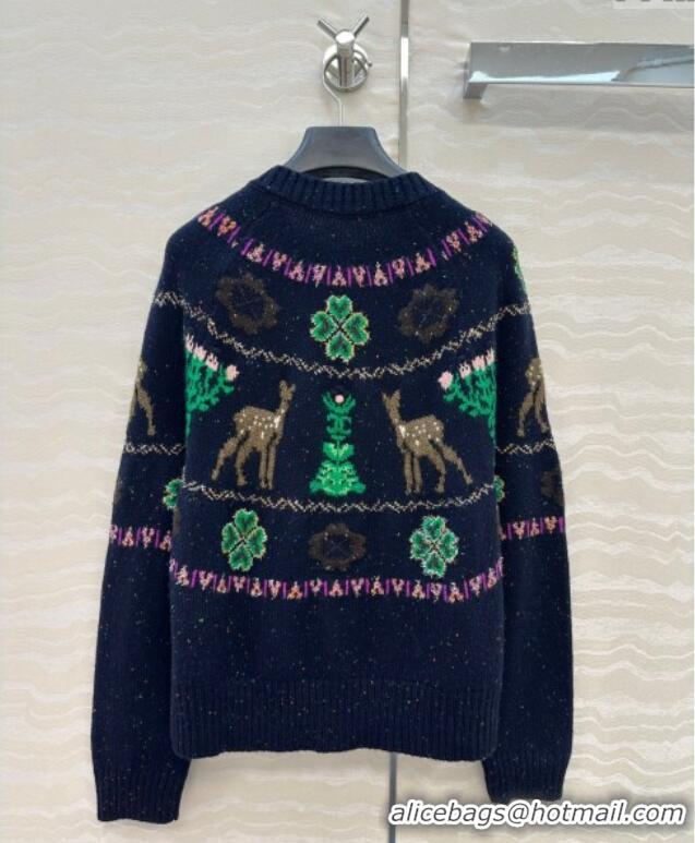 Reasonable Price Chanel Wool Cashmere Cardigan CH120125 Dark Blue 2025