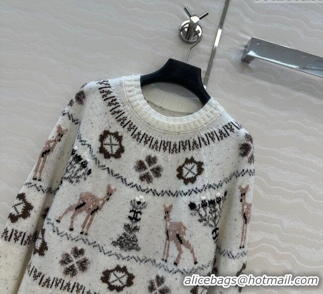 Top Grade Chanel Wool Cashmere Sweater CH120125 White 2025