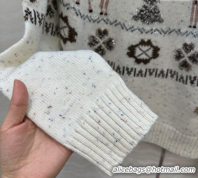 Top Grade Chanel Wool Cashmere Sweater CH120125 White 2025