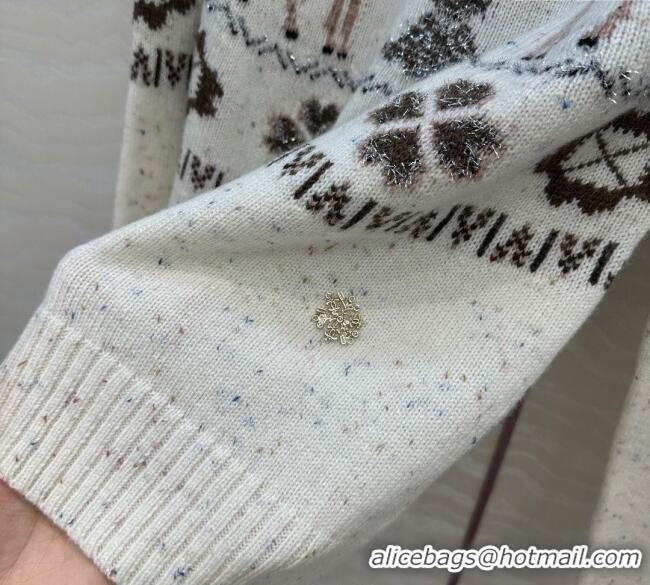 Top Grade Chanel Wool Cashmere Sweater CH120125 White 2025