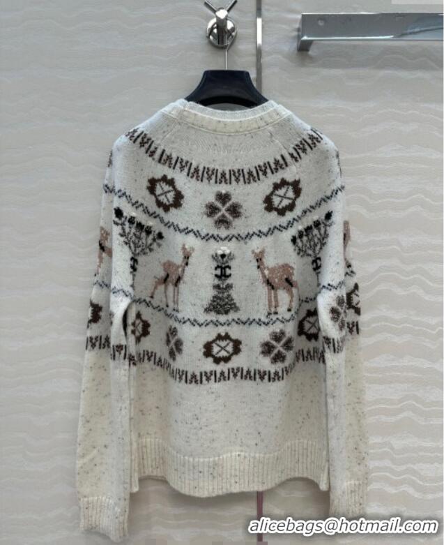 Top Grade Chanel Wool Cashmere Sweater CH120125 White 2025