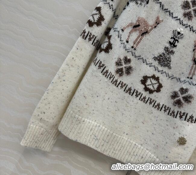 Top Grade Chanel Wool Cashmere Sweater CH120125 White 2025