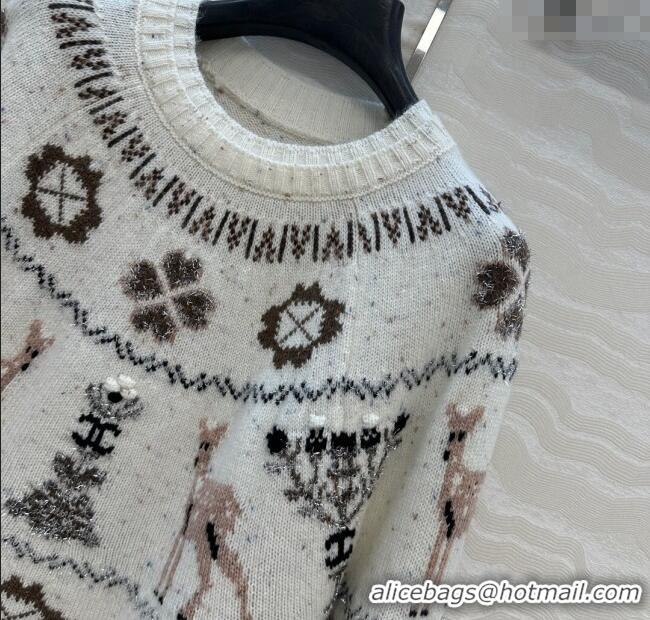 Top Grade Chanel Wool Cashmere Sweater CH120125 White 2025