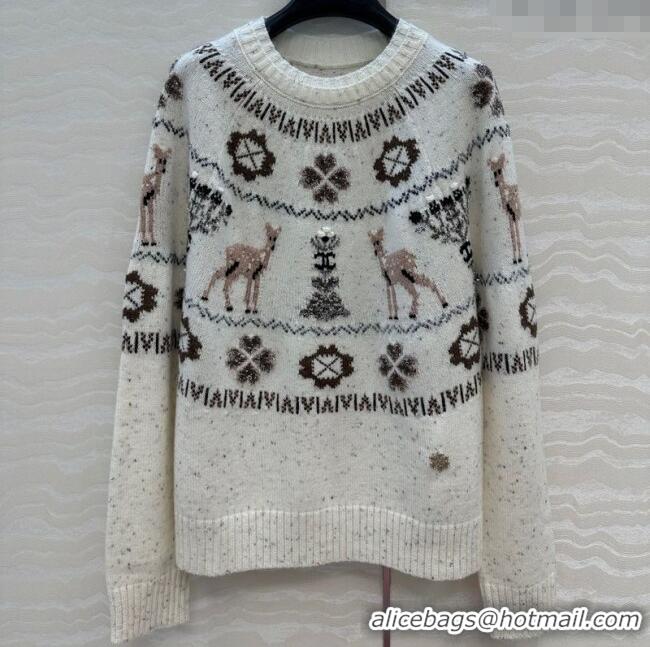 Top Grade Chanel Wool Cashmere Sweater CH120125 White 2025