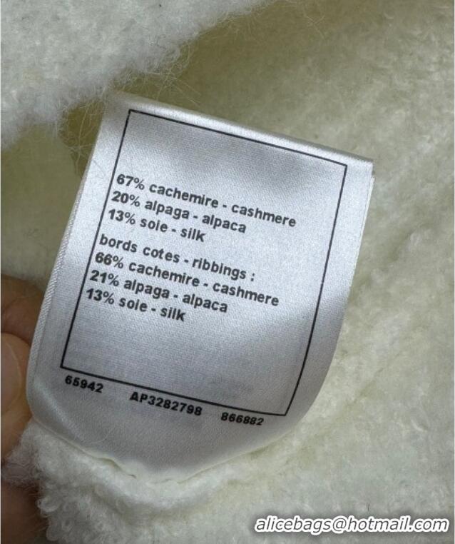 Best Price Chanel Cashmere Cardigan CH120206 White 2025