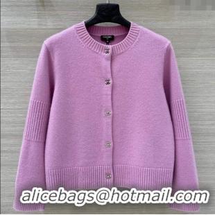 Grade Quality Chanel Cashmere Blend Cardigan CH120214 Pink 2025