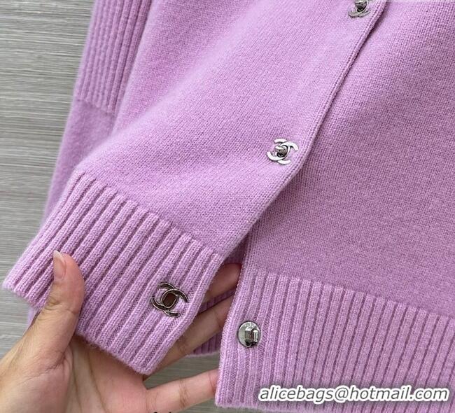Grade Quality Chanel Cashmere Blend Cardigan CH120214 Pink 2025