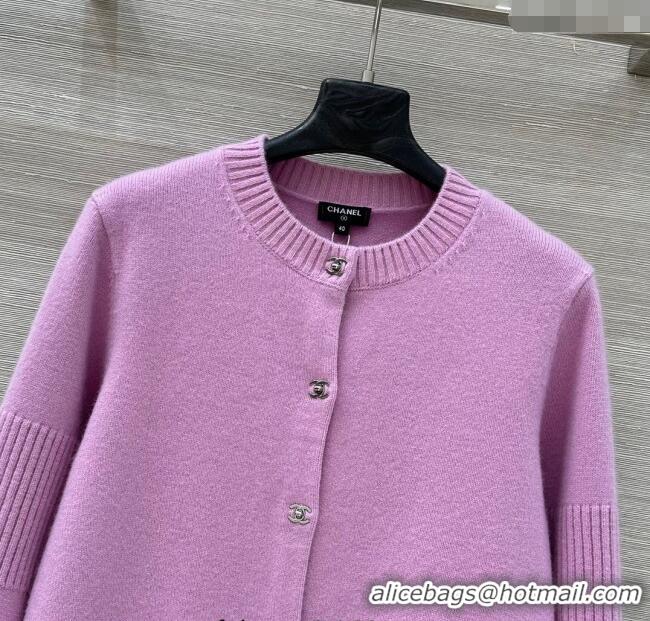 Grade Quality Chanel Cashmere Blend Cardigan CH120214 Pink 2025