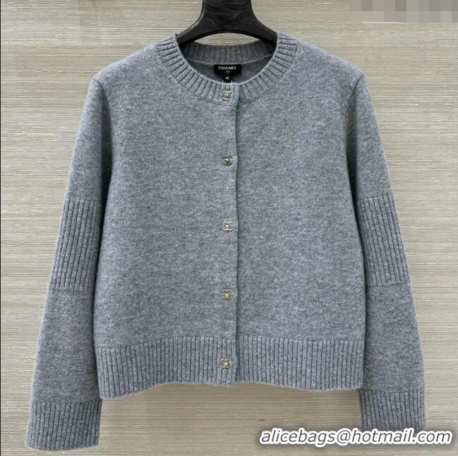 Best Price Chanel Cashmere Blend Cardigan CH120214 Grey 2025