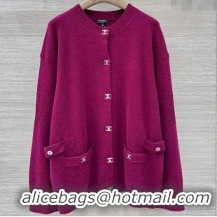 Grade Quality Chanel Cashmere Blend Cardigan CH120215 Pink 2025