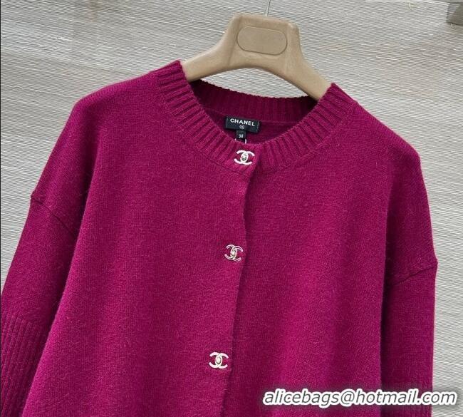 Grade Quality Chanel Cashmere Blend Cardigan CH120215 Pink 2025
