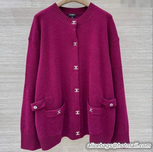 Grade Quality Chanel Cashmere Blend Cardigan CH120215 Pink 2025