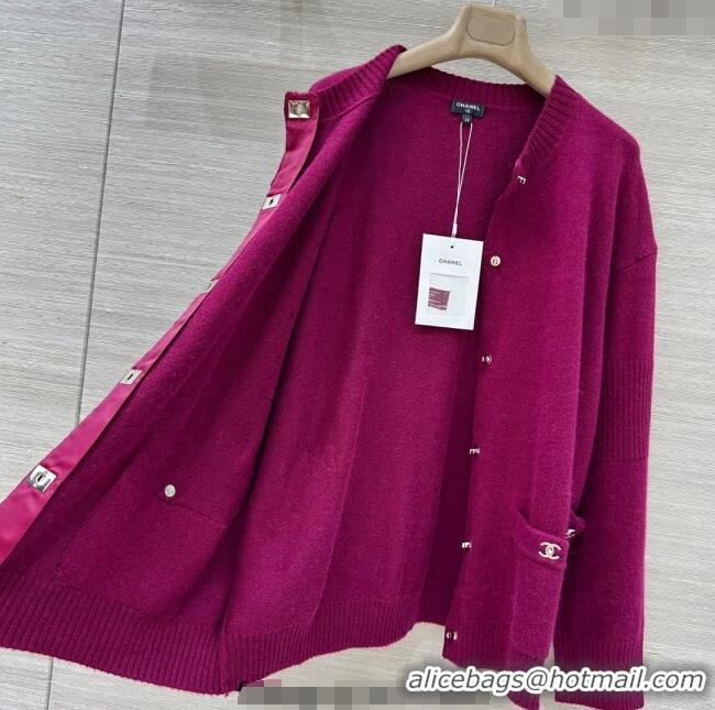 Grade Quality Chanel Cashmere Blend Cardigan CH120215 Pink 2025