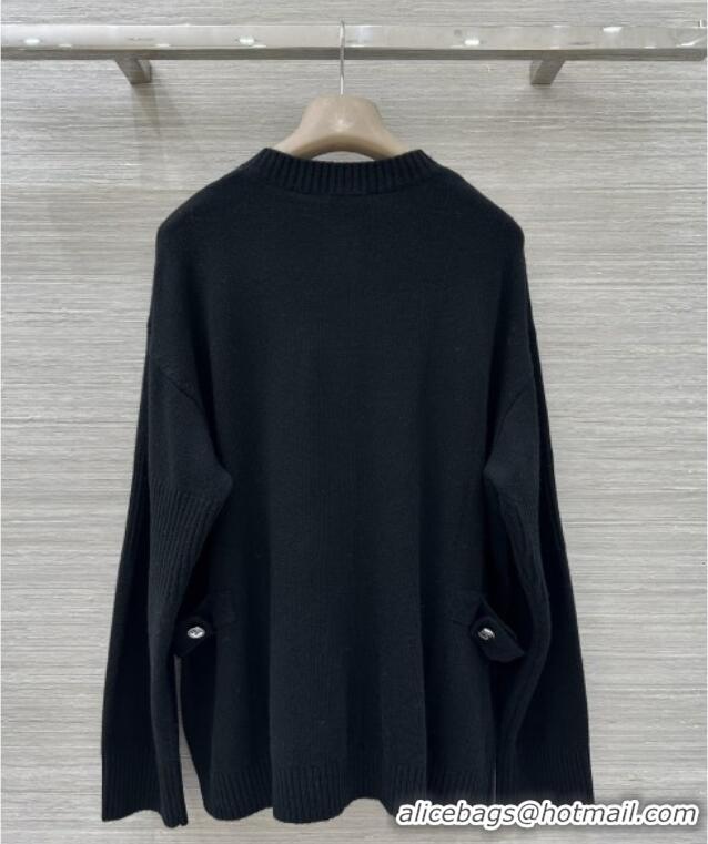 Famous Brand Chanel Cashmere Blend Cardigan CH120215 Black 2025