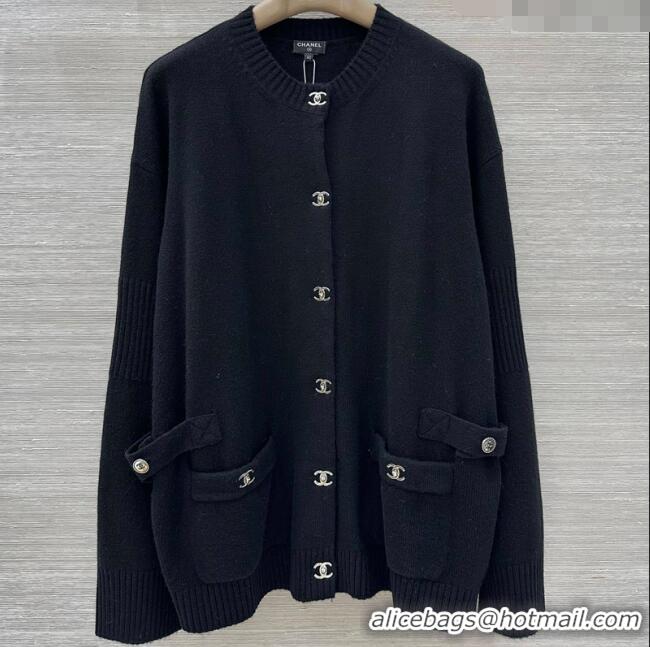 Famous Brand Chanel Cashmere Blend Cardigan CH120215 Black 2025