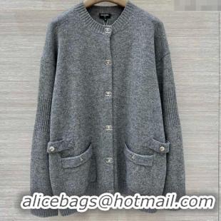 Reasonable Price Chanel Cashmere Blend Cardigan CH120215 Grey 2025